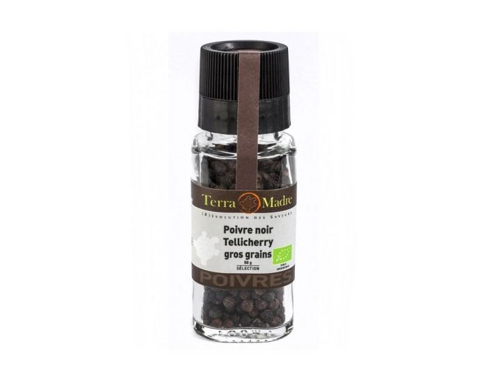 TERRA MADRE Poivre Noir Tellicherry En Grains Bio - 50 g (1)