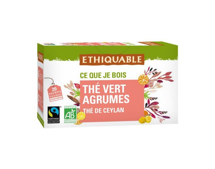 ETHIQUABLE Th Vert aux Agrumes - 20 Sachets  (1)