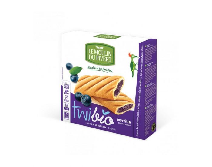 MOULIN DU PIVERT Biscuits Twibio Fourr�s � la Myrtille Bio & Vegan - 150 g (1)