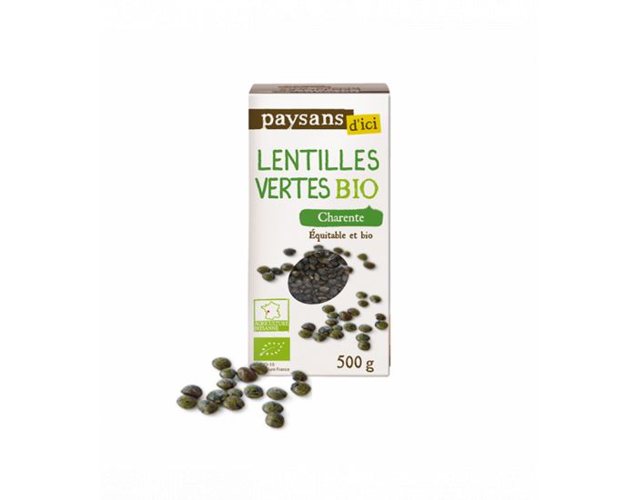 PAYSANS D'ICI Lentilles Vertes de Charente Bio & Equitable - 500g (1)