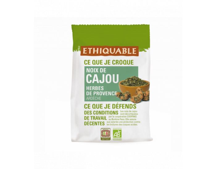 ETHIQUABLE Noix de Cajou Herbes de Provence Bio & Equitable - 100g (1)