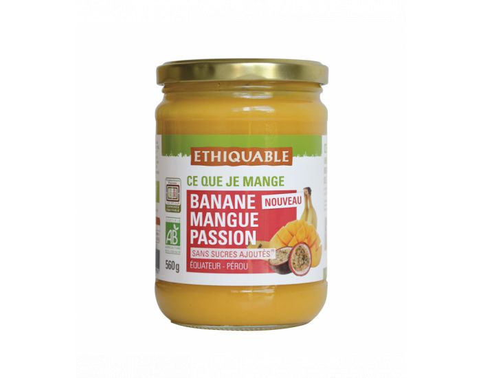 ETHIQUABLE Pur�e Banane, Mangue & Passion Bio et Equitable - 560 g (1)
