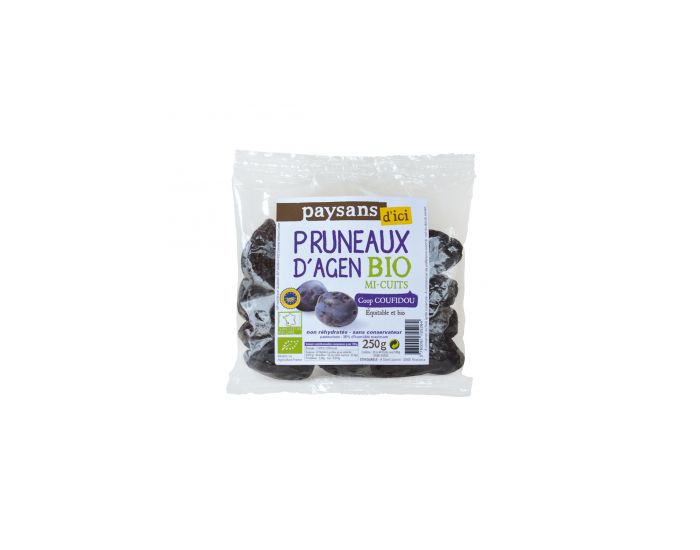 PAYSANS D'ICI Pruneaux d'Agen Mi-Cuits Bio & Equitable - 250g (2)