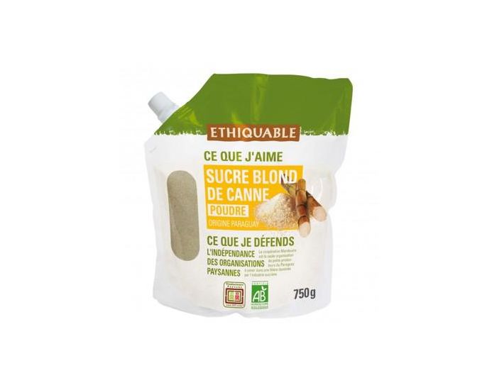 ETHIQUABLE Sucre Blond de Canne Non raffin Bio & Equitable - 750g (1)