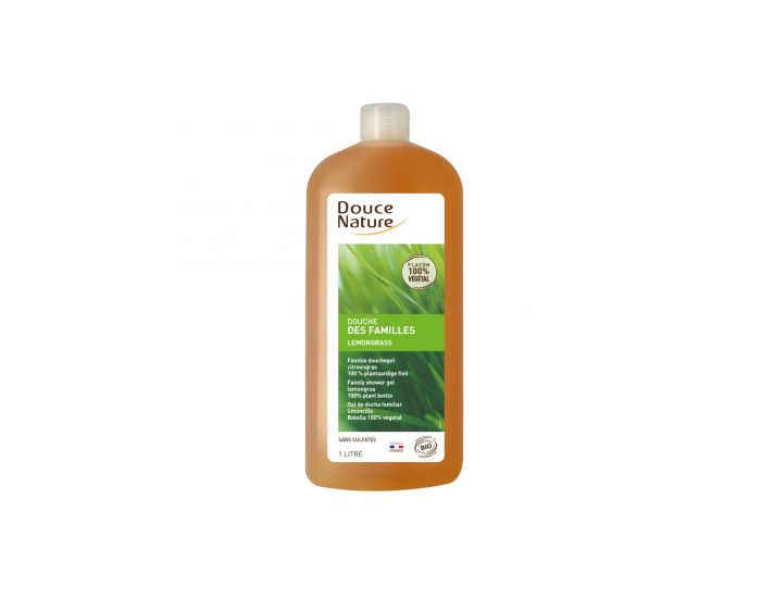DOUCE NATURE Shampooing Douche des Familles - Lemongrass Bio et Equitable - 1 L (4)