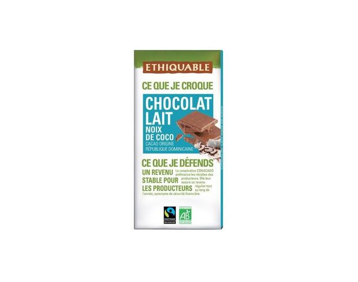 ETHIQUABLE Chocolat Lait Noix de Coco Bio & Equitable - 100 g (3)