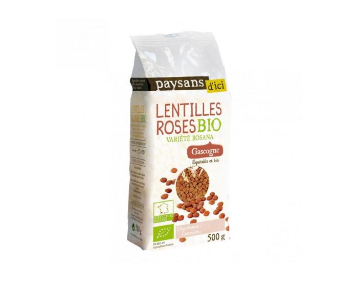 PAYSANS D'ICI Lentilles Roses Bio & Equitable - 500 g (1)