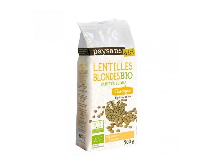 PAYSANS D'ICI Lentilles Blondes Bio & Equitable - 500g (1)
