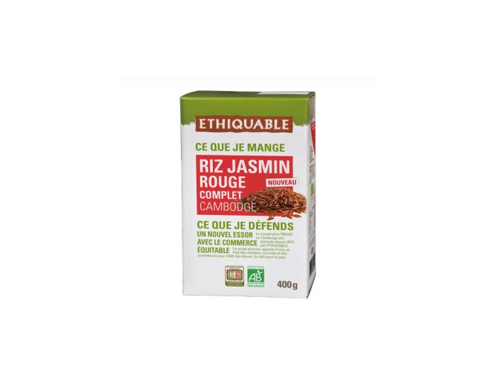 ETHIQUABLE Riz Jasmin Rouge Complet du Cambodge Bio & Equitable - 400g (3)