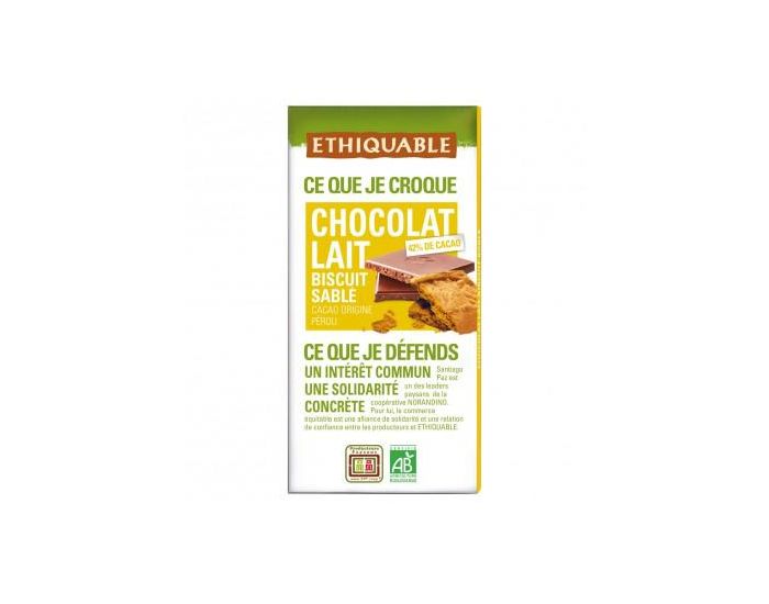 ETHIQUABLE Chocolat au Lait Biscuit Sabl Bio & Equitable - 100 g (5)