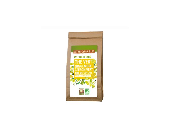 ETHIQUABLE Th� Vert Gingembre Citron Vert Th� de Ceylan Bio et Equitable- 100g (4)