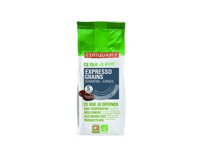 ETHIQUABLE Caf Sumatra Congo Expresso Grains Bio & Equitable - 500 g (2)