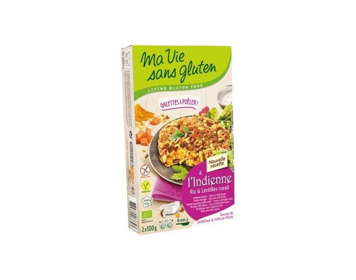 MA VIE SANS GLUTEN Galettes � Po�ler � l'Indi�ne- Riz & Lentilles Corail  - 200g (2)