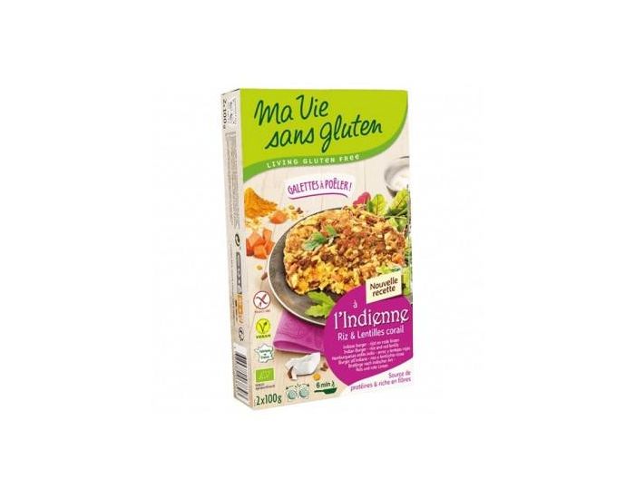 MA VIE SANS GLUTEN Galettes � Po�ler � l'Indi�ne- Riz & Lentilles Corail  - 200g (3)