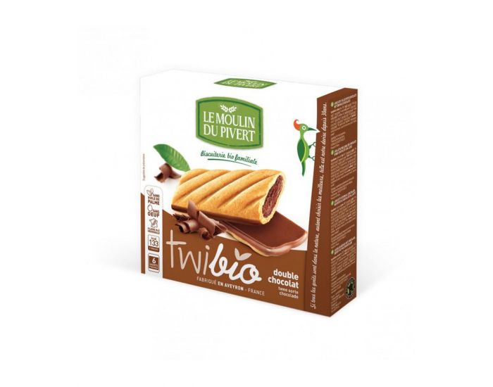 MOULIN DU PIVERT Biscuits Twibio Double Chocolat au Lait Bio & Equitable - 150 g (1)