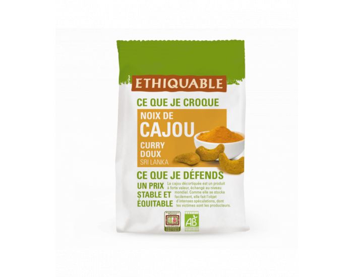 ETHIQUABLE Noix de Cajou Curry Doux Bio & Equitable - 100g (1)