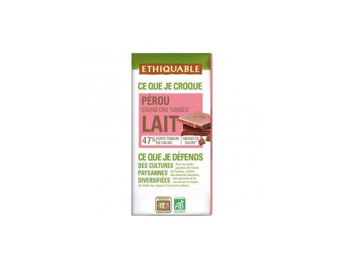 ETHIQUABLE Chocolat au Lait 47% Grand Cru Prou Bio & Equitable - 100 g (2)