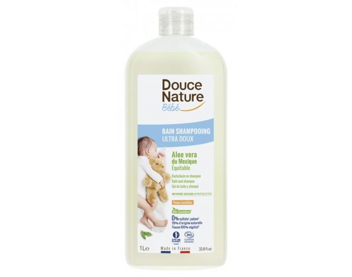 DOUCE NATURE Bain shampooing ultra doux sans sulfates, hypoallerg�nique - 1 L (1)