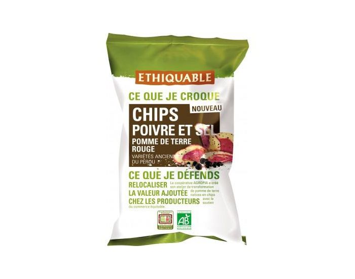 ETHIQUABLE Chips Poivre et Sel de Pomme de Terre Rouge - bio & quitable - 100 g (4)