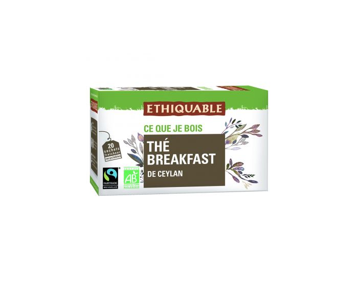 ETHIQUABLE Th Noir Breakfast de Ceylan Bio & Equitable - 20 Sachets (2)