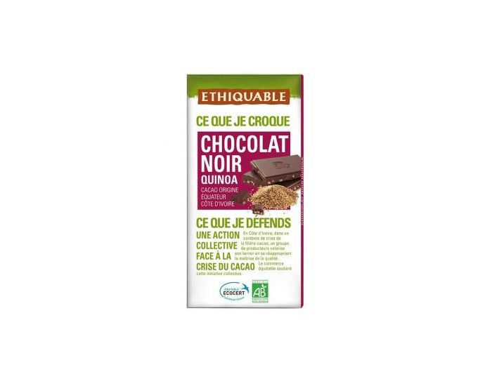 ETHIQUABLE Chocolat Noir Quinoa Bio & Equitable - 100g (3)
