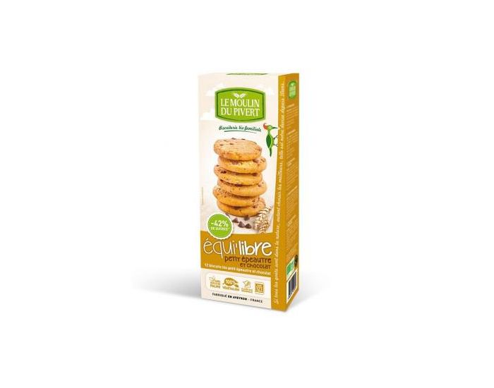 MOULIN DU PIVERT Biscuits bio Equi'libre Petit Epeautre et Chocolat Bio & Vegan - 150 g (2)