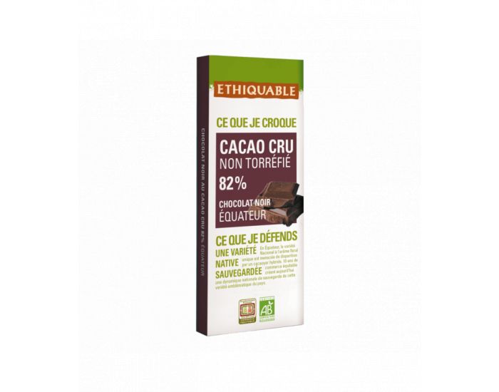 ETHIQUABLE Cacao Cru non Torr�fi� 82% de Cacao Bio & Equitable - 80 g (1)