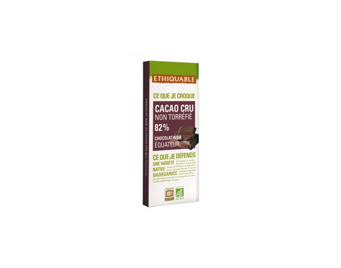 ETHIQUABLE Cacao Cru non Torr�fi� 82% de Cacao Bio & Equitable - 80 g (2)