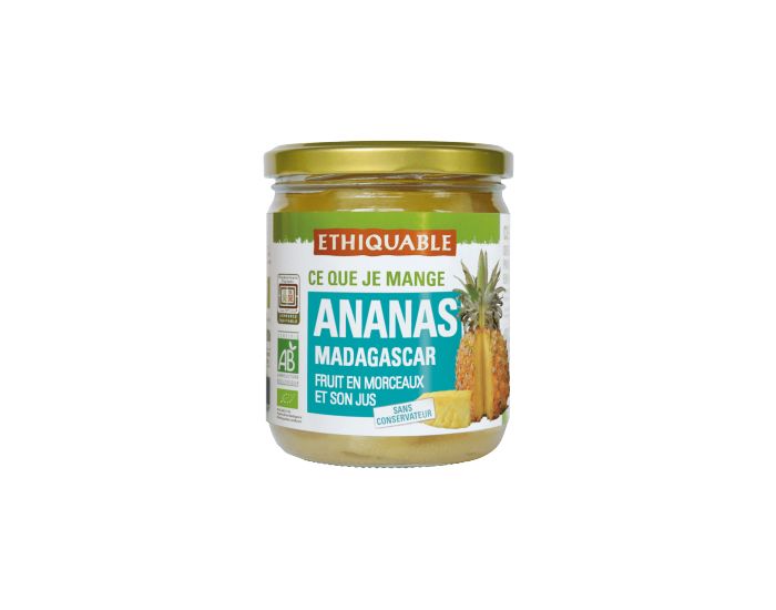 ETHIQUABLE Ananas en Morceaux et Son Jus Sans Sucre Ajout�s Bio et Equitable - 420 g (2)