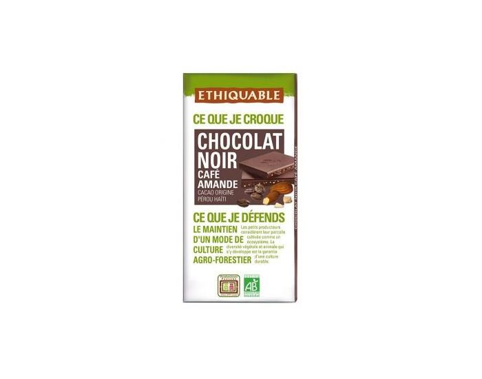 ETHIQUABLE Chocolat Noir Caf Amande Bio & Equitable - 100 g (2)