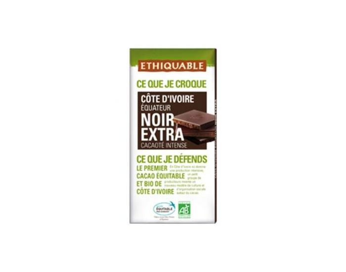 ETHIQUABLE Chocolat Noir Extra Bio & Equitable - 100 g (3)