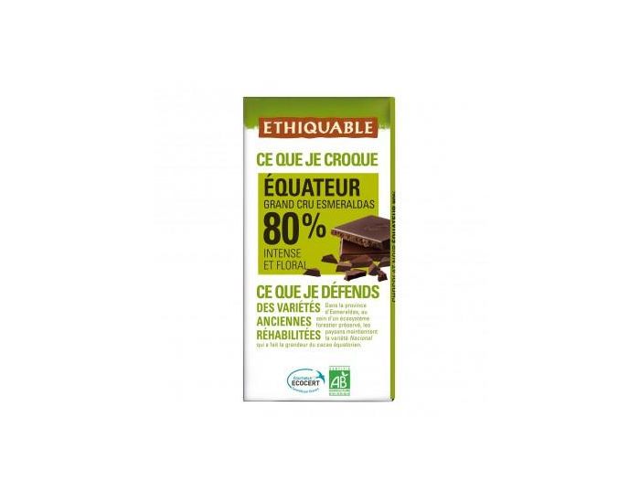 ETHIQUABLE Chocolat Noir Grand Cru 80% Bio & Equitable - 100g (2)