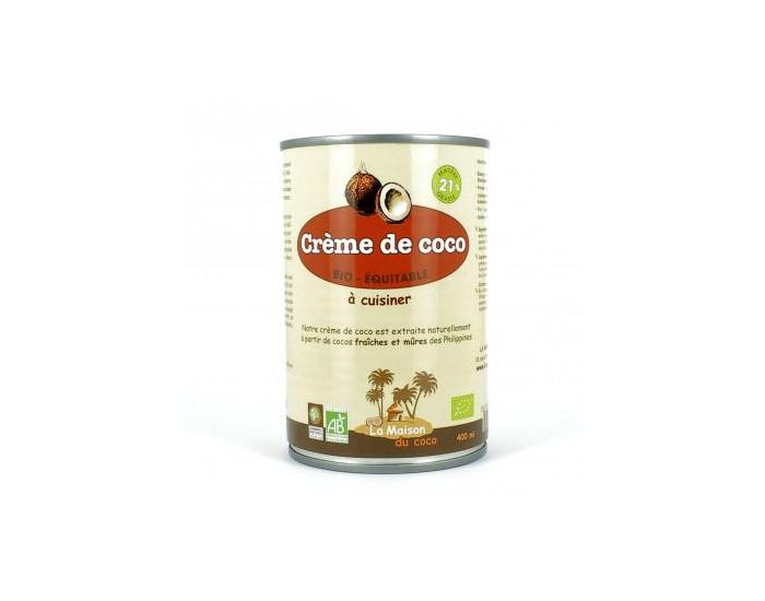 LA MAISON DU COCO Crme De Coco Bio A Cuisiner 21% - 400 mL (1)