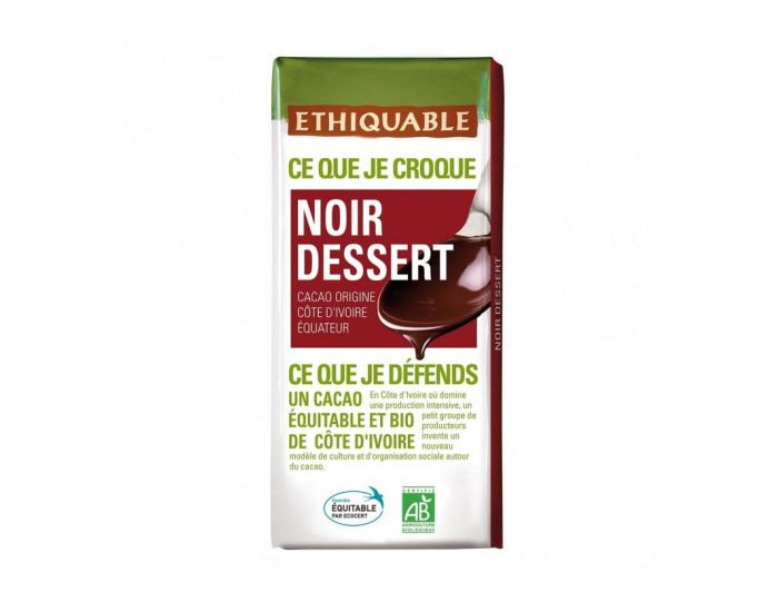ETHIQUABLE Chocolat Noir Dessert Bio & Equitable - 200 g (1)