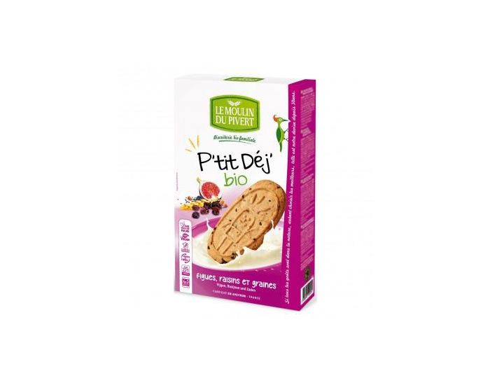 MOULIN DU PIVERT Biscuits P'tit D�j' Figues Raisins et Graines Bio & Vegan - 190 g (2)