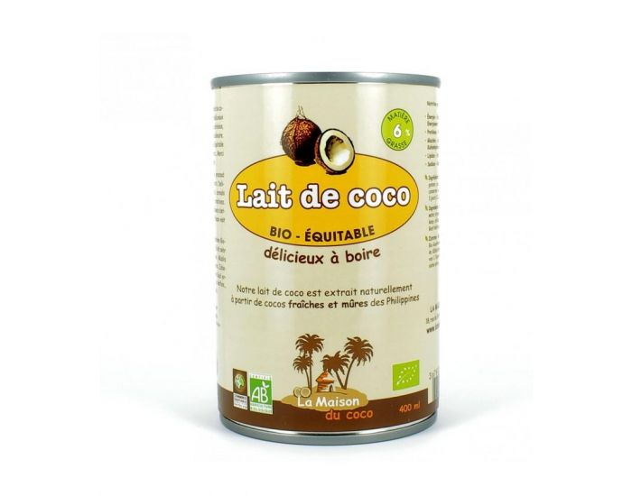 LA MAISON DU COCO Lait De Coco Bio 6% - 400 ml (1)