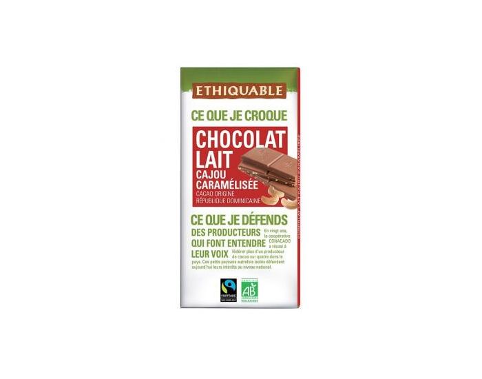 ETHIQUABLE Chocolat Lait Cajou Caramlise Bio & Equitable - 100 g (3)