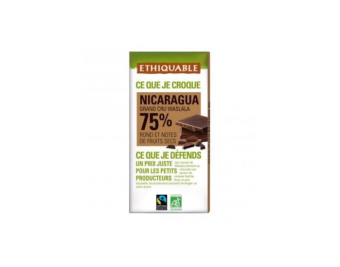 ETHIQUABLE Chocolat Noir Grand Cru 75% bio & quitable - 100 g (2)
