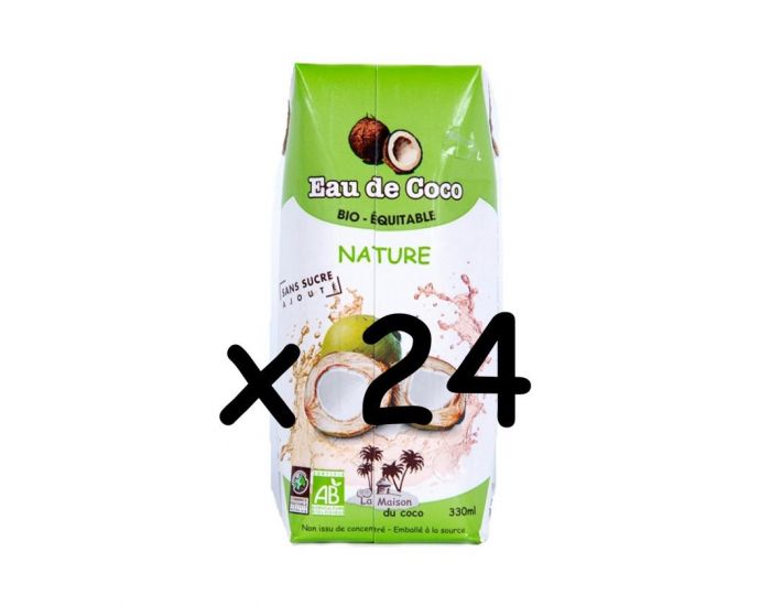 LA MAISON DU COCO Eau De Coco Nature Bio 330 mL - Lot De 24 (2)