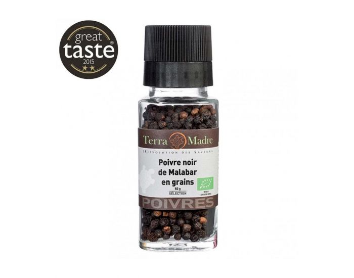 TERRA MADRE Poivre Noir De Malabar En Grains Bio - 50 g (1)