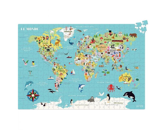 VILAC Puzzle Carte du Monde Ingela P. Arrhenius - Ds 8 ans  (1)