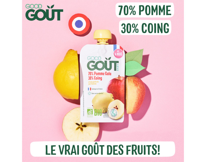 GOOD GOUT Gourde Pomme et Coing - Pure Bb 120g - Ds 6 mois (1)