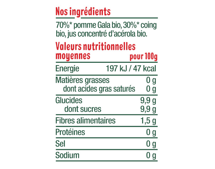 GOOD GOUT Gourde Pomme et Coing - Pure Bb 120g - Ds 6 mois (2)