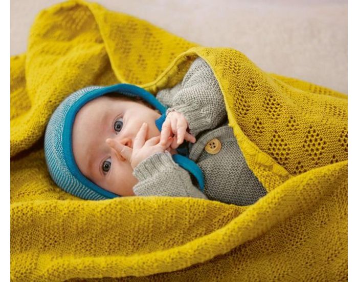 DISANA Couverture en Laine M�rinos Bio- 80 x 100 cm (1)