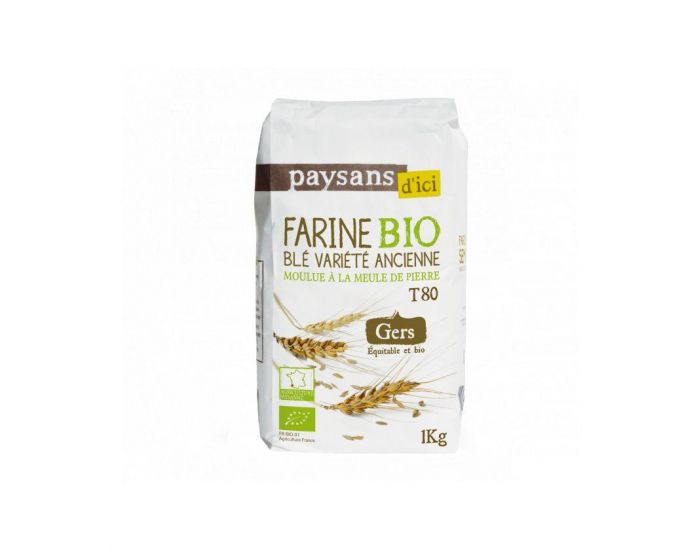PAYSANS D'ICI Farine de Bl� Vari�t� Ancienne T80 Bio & Equitable - 1kg (3)