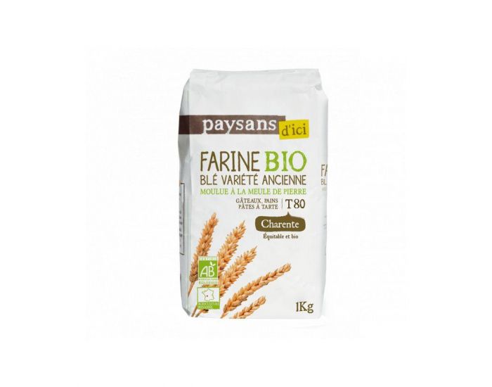 PAYSANS D'ICI Farine de Bl� Vari�t� Ancienne T80 Bio & Equitable - 1kg (4)