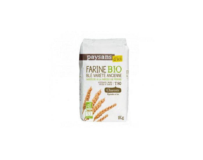PAYSANS D'ICI Farine de Bl� Vari�t� Ancienne T80 Bio & Equitable - 1kg (8)
