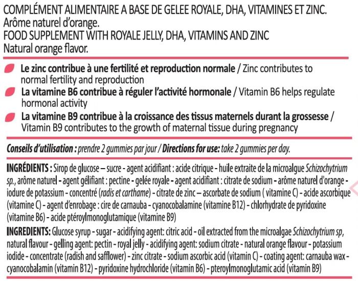 La Fabrique des Mamans, Gummies, Compléments Alimentaire Prénatal pour  Conception et Grossesse pour Maman et Bébé vitamine B6, B9, C et B12,DHA et  Zinc, Fabriqué en France