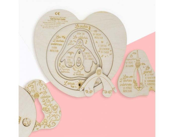 CUT CUT CUT CODET Puzzle 3D en bois - La vulve - D�s 6 ans (1)
