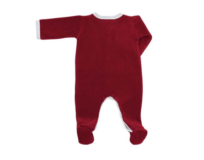 PREMIERS MOMENTS Pyjama Velours - 100% Coton Bio -  Cerise (1)